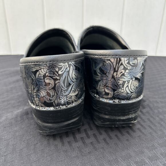 Women's Dansko Professional Clog Shoes Floral Size EU 37 US 7 Blue Iridescent - Picture 4 of 6